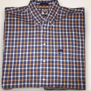 EUC Faconnable Men’s Blue Plaid Cotton Shirt XLL